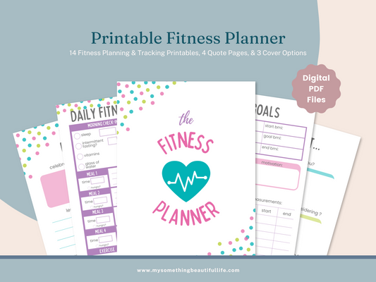 Fitness Planner Printables - Digital File PDF