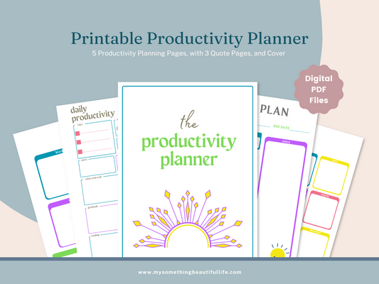 Productivity Planner Printable - Digital File PDF