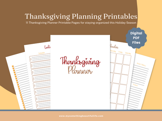 Thanksgiving Planner Printables - Digital File PDF