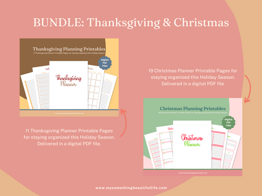 Holiday Planner Bundle Printables - Digital File PDF